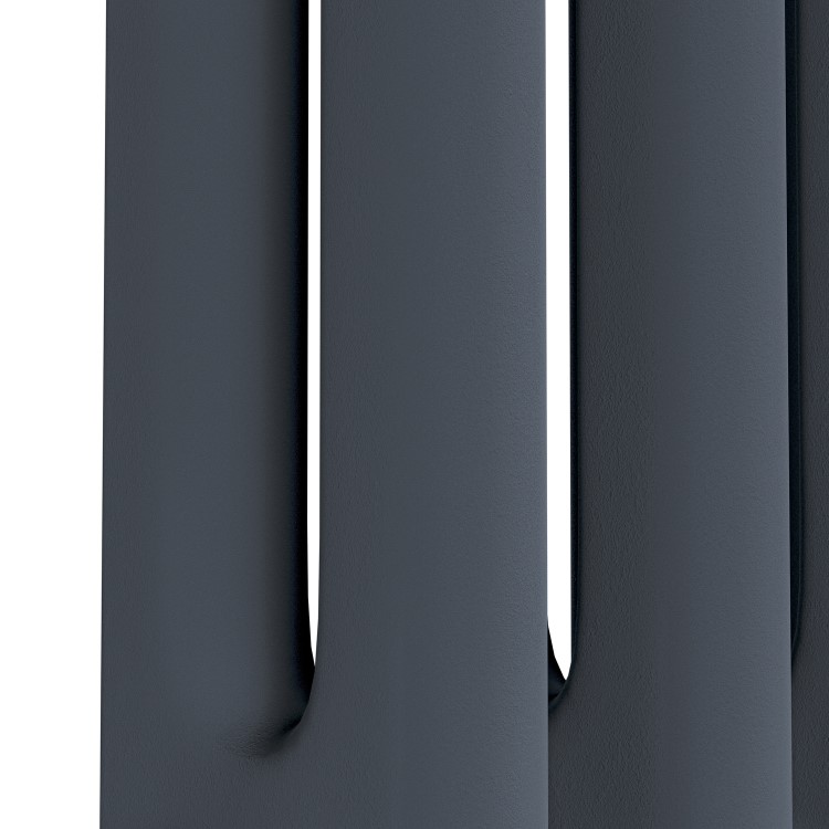 Reggio Anthracite Horizontal Double Column Traditional Radiator 300x605mm 1062 BTU - Cast Iron Style