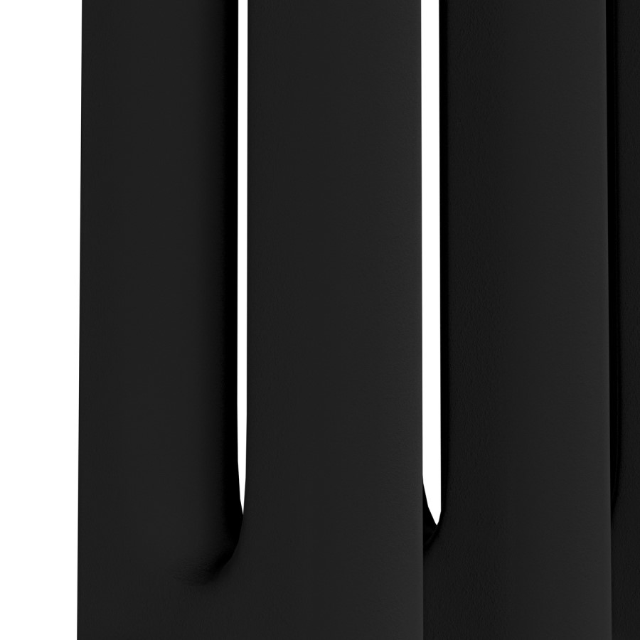 Reggio Midnight Black Horizontal Double Column Traditional Radiator 600x605mm 2045 BTU - Cast Iron Style