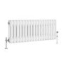 Reggio White Horizontal Double Column Traditional Radiator 300x830mm 1470 BTU - Cast Iron Style