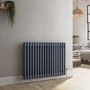 Reggio Anthracite Horizontal Double Column Traditional Radiator 600x830mm 2832 BTU - Cast Iron Style