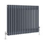 Reggio Anthracite Horizontal Double Column Traditional Radiator 600x830mm 2832 BTU - Cast Iron Style