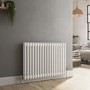 Reggio White Horizontal Double Column Traditional Radiator 600x830mm 2832 BTU - Cast Iron Style