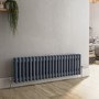 Reggio Anthracite Horizontal Double Column Traditional Radiator 300x1010mm 1797 BTU - Cast Iron Style