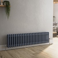 Reggio Anthracite Horizontal Double Column Traditional Radiator 300x1190mm 2124 BTU - Cast Iron Style Reggio Anthracite Horizontal Double Column Traditional Radiator 300x1190mm 2124 BTU - Cast Iron Style