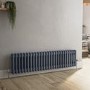 Reggio Anthracite Horizontal Double Column Traditional Radiator 300x1190mm 2124 BTU - Cast Iron Style