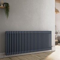 Reggio Anthracite Horizontal Double Column Traditional Radiator 600x1460mm 5035 BTU - Cast Iron Style Reggio Anthracite Horizontal Double Column Traditional Radiator 600x1460mm 5035 BTU - Cast Iron Style