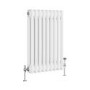 Reggio White Horizontal Double Column Traditional Radiator 600x425mm 1416 BTU - Cast Iron Style