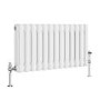 Reggio White Horizontal Triple Column Traditional Radiator 300x605mm 1341 BTU - Cast Iron Style