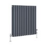 Reggio Anthracite Horizontal Triple Column Traditional Radiator 600x605mm 2586 BTU - Cast Iron Style