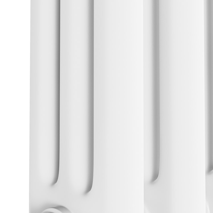 Reggio White Horizontal Triple Column Traditional Radiator 600x605mm 2586 BTU - Cast Iron Style