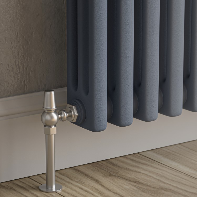 Reggio Anthracite Horizontal Triple Column Traditional Radiator 300x830mm 1857 BTU - Cast Iron Style