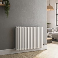 Reggio White Horizontal Triple Column Traditional Radiator 600x830mm 3581 BTU - Cast Iron Style