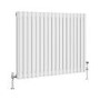 Reggio White Horizontal Triple Column Traditional Radiator 600x830mm 3581 BTU - Cast Iron Style