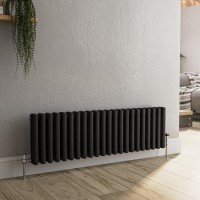 Reggio Midnight Black Horizontal Triple Column Traditional Radiator 300x1010mm 2269 BTU - Cast Iron Style Reggio Midnight Black Horizontal Triple Column Traditional Radiator 300x1010mm 2269 BTU - Cast Iron Style