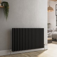 Reggio Midnight Black Horizontal Triple Column Traditional Radiator 600x1010mm 4377 BTU - Cast Iron Style Reggio Midnight Black Horizontal Triple Column Traditional Radiator 600x1010mm 4377 BTU - Cast Iron Style