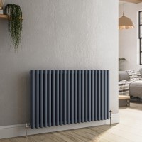 Reggio Anthracite Horizontal Triple Column Traditional Radiator 600x1010mm 4377 BTU - Cast Iron Style