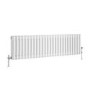 Reggio White Horizontal Triple Column Traditional Radiator 300x1190mm 2682 BTU - Cast Iron Style