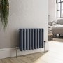 Reggio Anthracite Horizontal Triple Column Traditional Radiator 300x425mm 928 BTU - Cast Iron Style