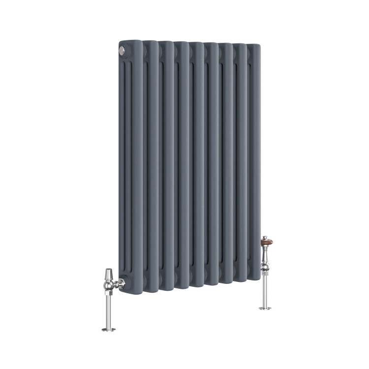 Reggio Anthracite Horizontal Triple Column Traditional Radiator 600x425mm 1790 BTU - Cast Iron Style