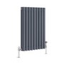 Reggio Anthracite Horizontal Triple Column Traditional Radiator 600x425mm 1790 BTU - Cast Iron Style