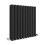 Sorrento Midnight Black Horizontal Oval Designer Radiator 600x590mm Double Panel 2399 BTU