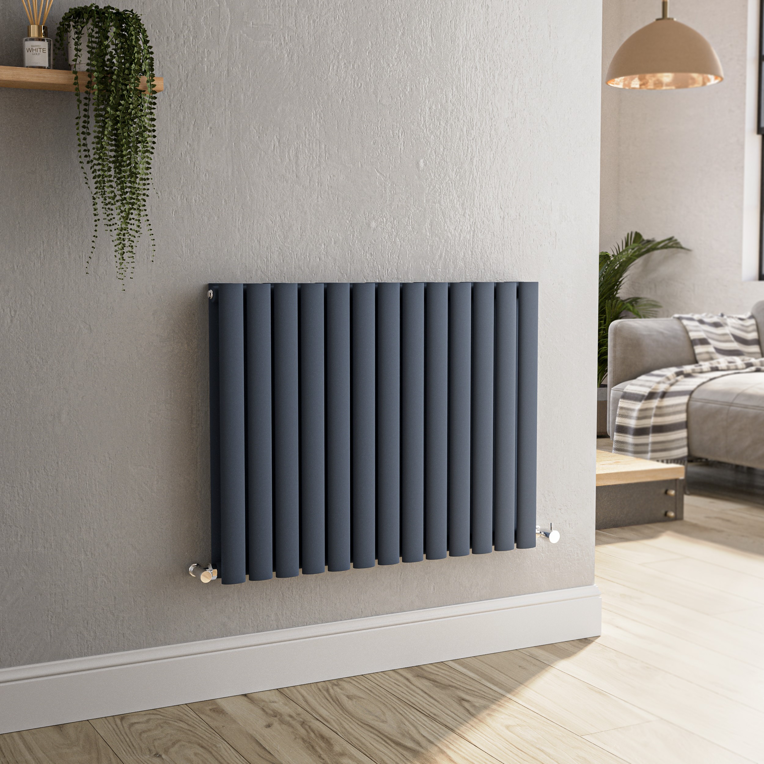 Milano Aruba Anthracite Electric Radiator Anthracite Horizontal