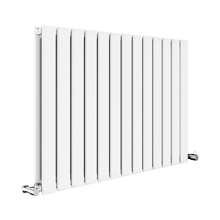 Riace White Horizontal Flat Designer Radiator 600x884mm Double Panel 3342 BTU