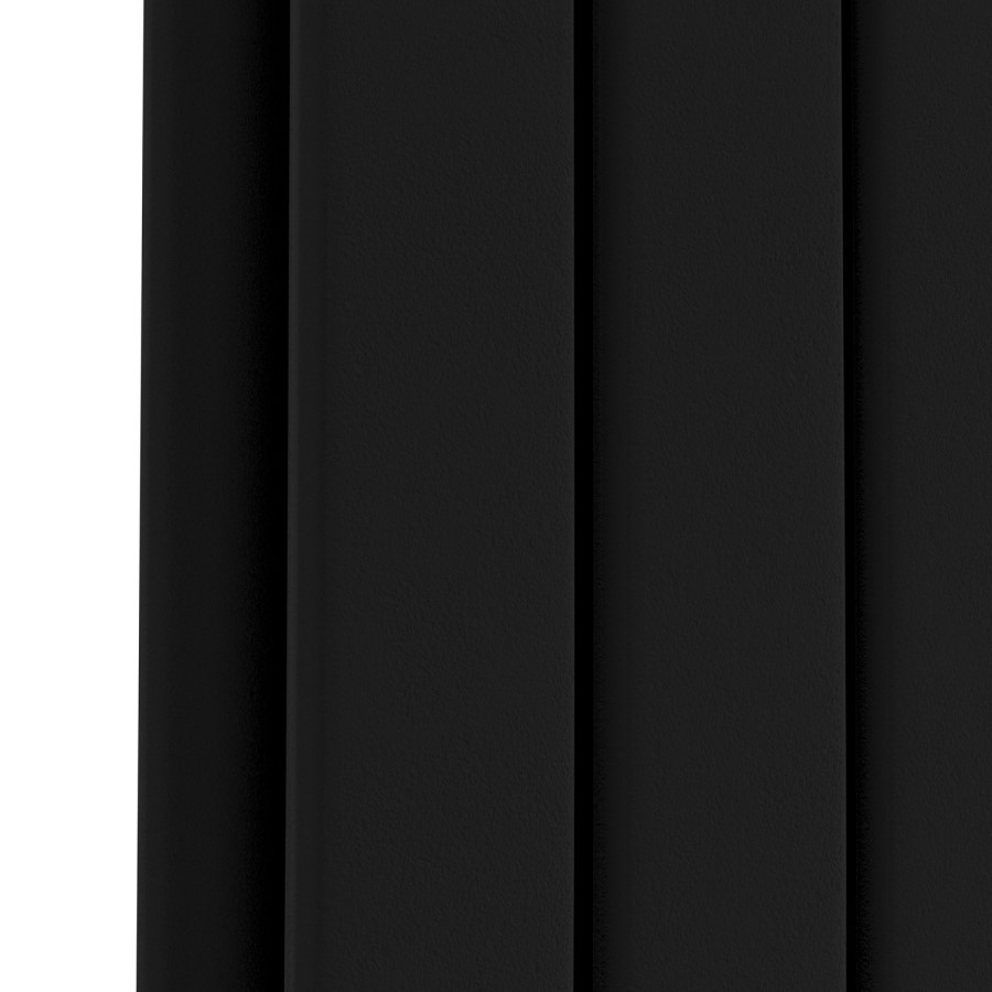 Riace Midnight Black Horizontal Flat Designer Radiator 600x884mm Double Panel 3342 BTU