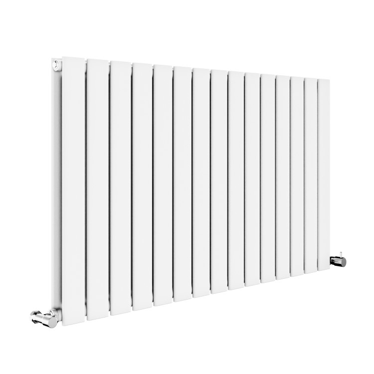 Riace White Horizontal Flat Designer Radiator 600x1020mm Double Panel 3856 BTU