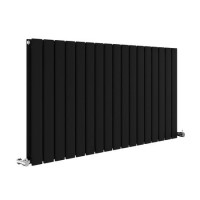 Riace Midnight Black Horizontal Flat Designer Radiator 600x1156mm Double Panel 4370 BTU