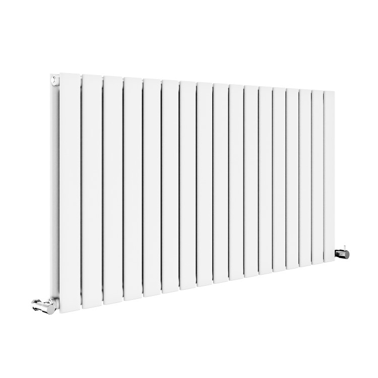 Riace White Horizontal Flat Designer Radiator 600x1156mm Double Panel 4370 BTU