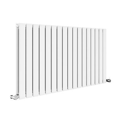 Riace White Horizontal Flat Designer Radiator 600x1156mm Double Panel 4370 BTU