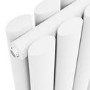 Sorrento White Horizontal Oval Designer Radiator 600x1003mm Double Panel 4079 BTU