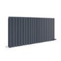 Riace Anthracite Horizontal Flat Designer Radiator 600x1428mm Double Panel 5398 BTU