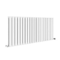 Riace White Horizontal Flat Designer Radiator 600x1428mm Double Panel 5398 BTU