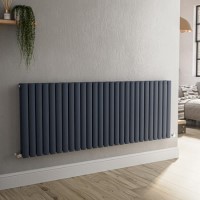 Sorrento Anthracite Horizontal Oval Designer Radiator 600x1593mm Double Panel 6478 BTU