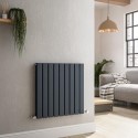 HD9-600-DGCF Riace Anthracite Horizontal Flat Designer Radiator 600x612mm Double Panel 2313 BTU