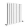 Riace White Horizontal Flat Designer Radiator 600x612mm Double Panel 2313 BTU