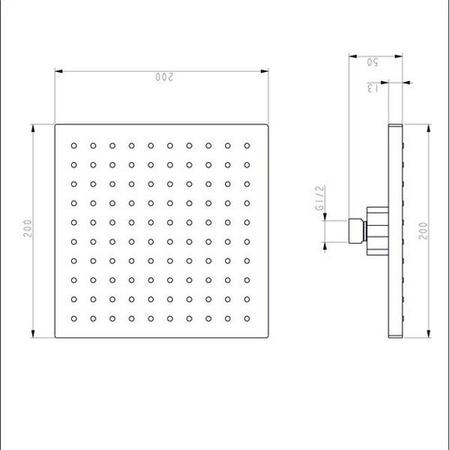 Square Rain Shower Head
