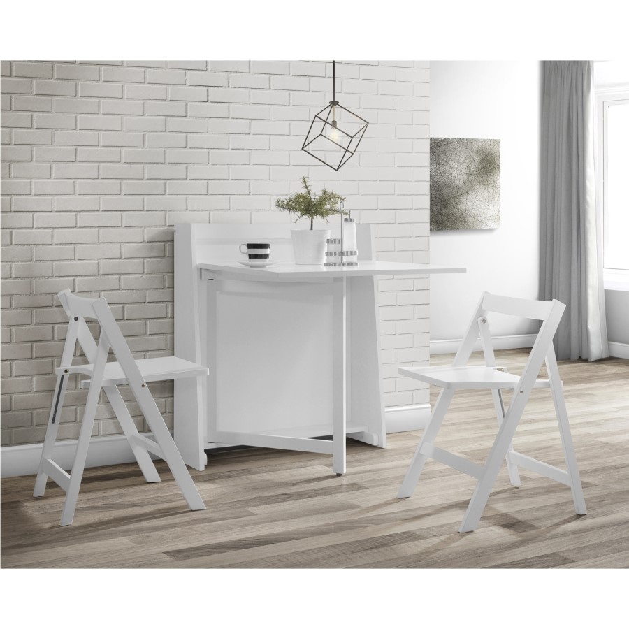 Julian Bowen Helsinki White Foldaway Gateleg Dining Set