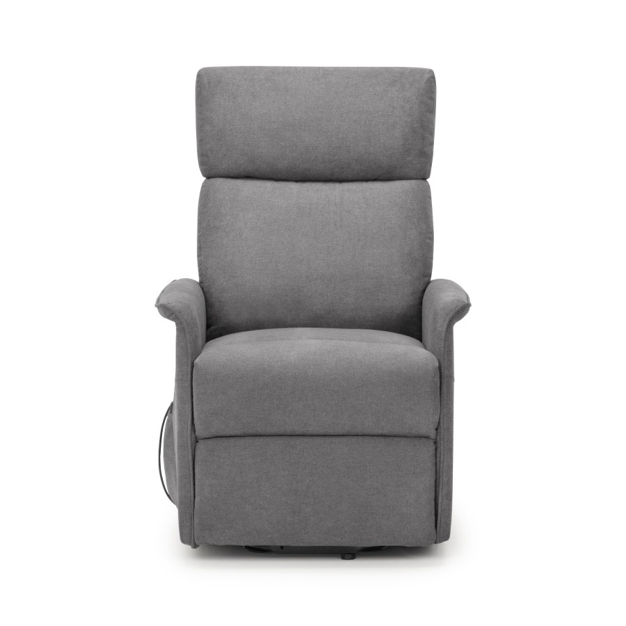 Rise & Recliner Chair in Grey Fabric - Helena- Julian Bowen