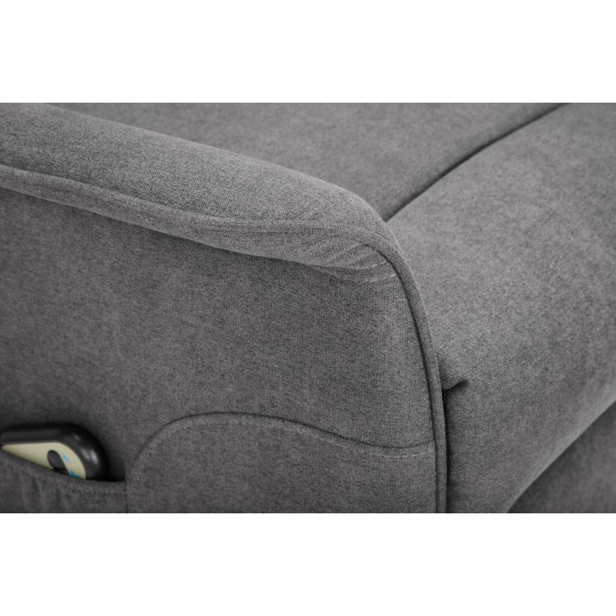 Rise & Recliner Chair in Grey Fabric - Helena- Julian Bowen