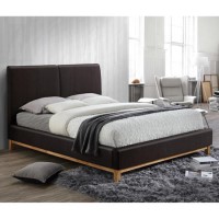 Birlea Helsinki Double Bed Upholstered in Brown Faux Leather