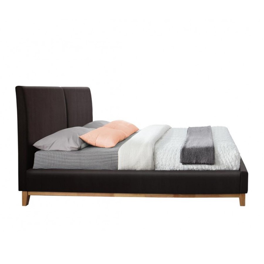 Birlea Helsinki Double Bed Upholstered in Brown Faux Leather