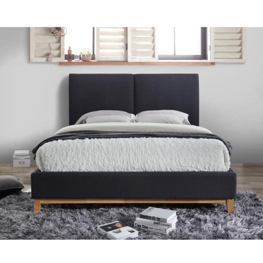 Birlea Helsinki Double Bed Upholstered in Grey 