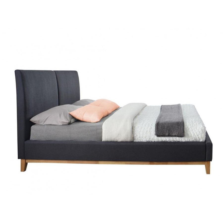 Birlea Helsinki Double Bed Upholstered in Grey 