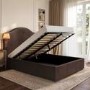 Chocolate Brown Velvet Double Ottoman Bed - Henri 


