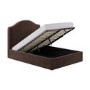 Chocolate Brown Velvet Double Ottoman Bed - Henri 

