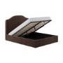 Chocolate Brown Velvet King Size Ottoman Bed - Henri 


