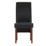 World Furniture Pair of Henley Dining Chairs in Black with Dark Legs